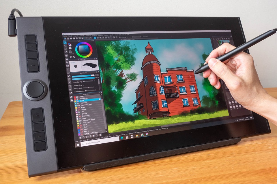 dessiner sur medibang paint  avec une tablette graphique moiteur xp-pen artist pro 16
