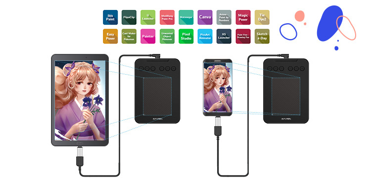 tablette graphique dessin Deco mini4 est portative et prend en charge la connexion avec les tablettes et les téléphones de Android