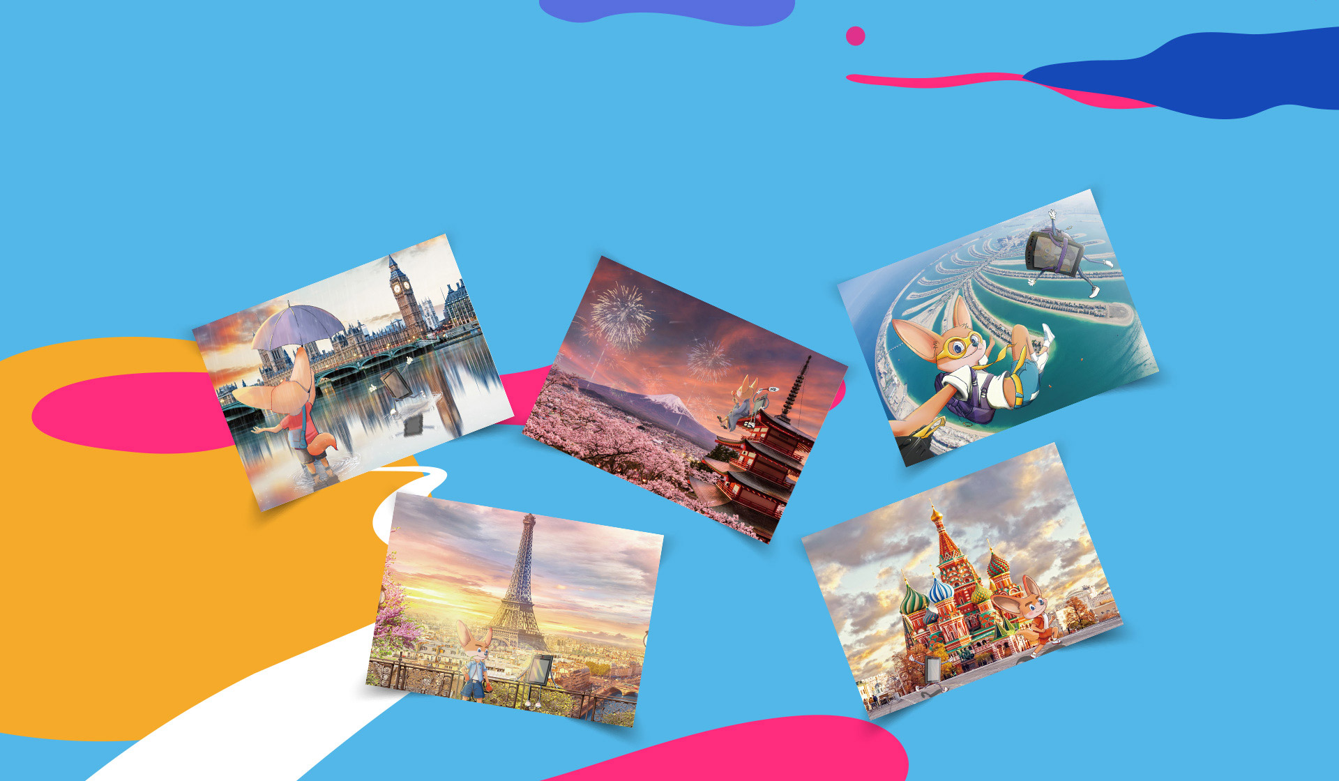 Série de cartes postales pour Partagez vos souvenirs avec Fenix