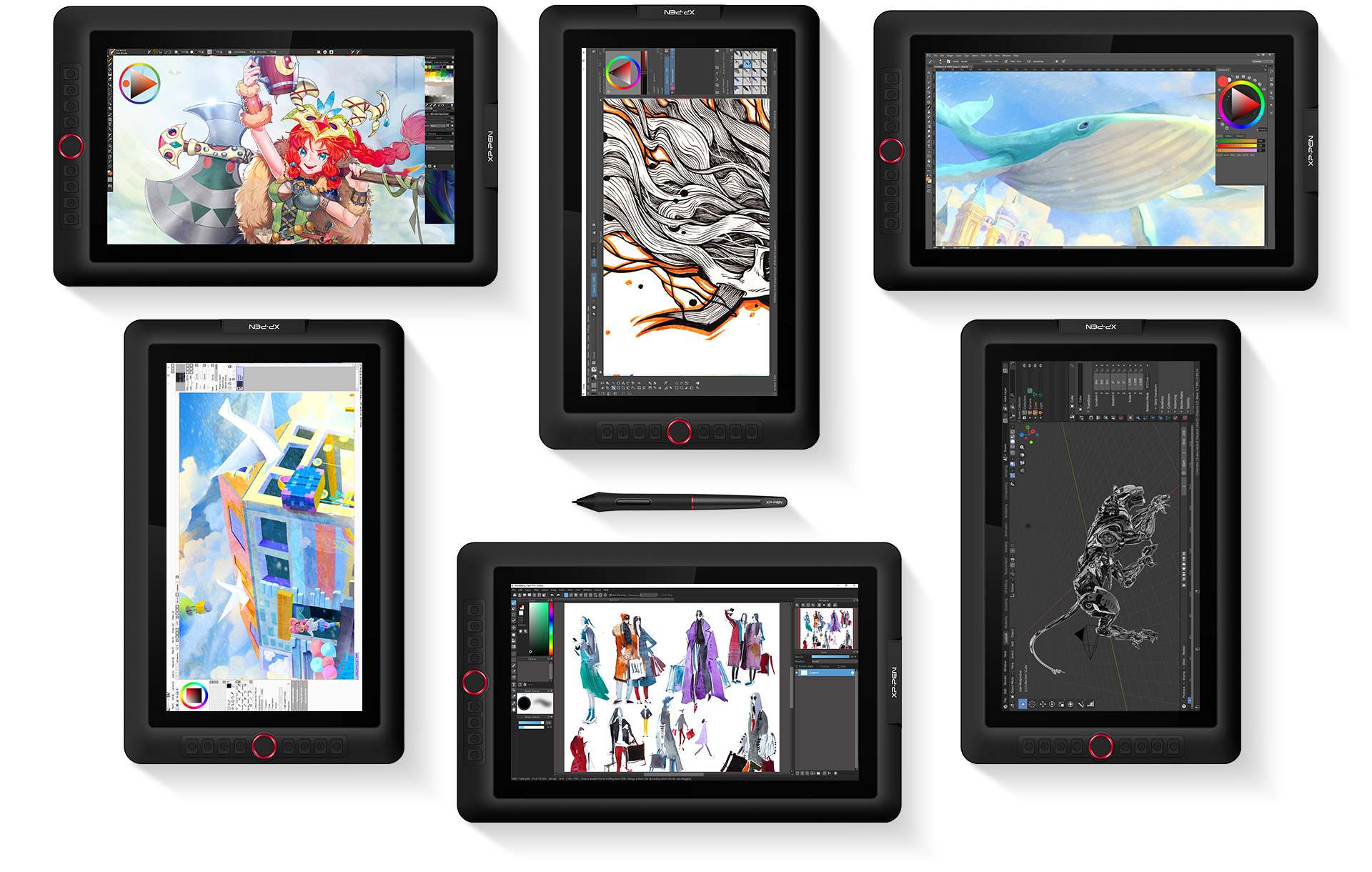 tablette écran XP-Pen Artist 15.6 Pro compatible avec Windows 7/8/10, Mac OS et fonctionne avec la plupart des principaux logiciels de dessin