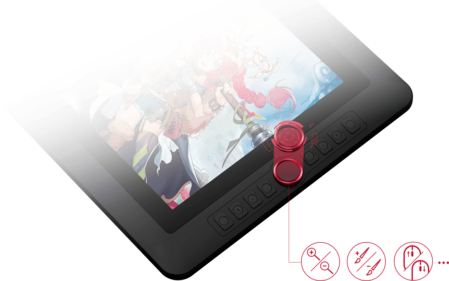 tablette graphique écran XP-Pen Artist 15.6 Pro avec Une interface Red Dial renversante