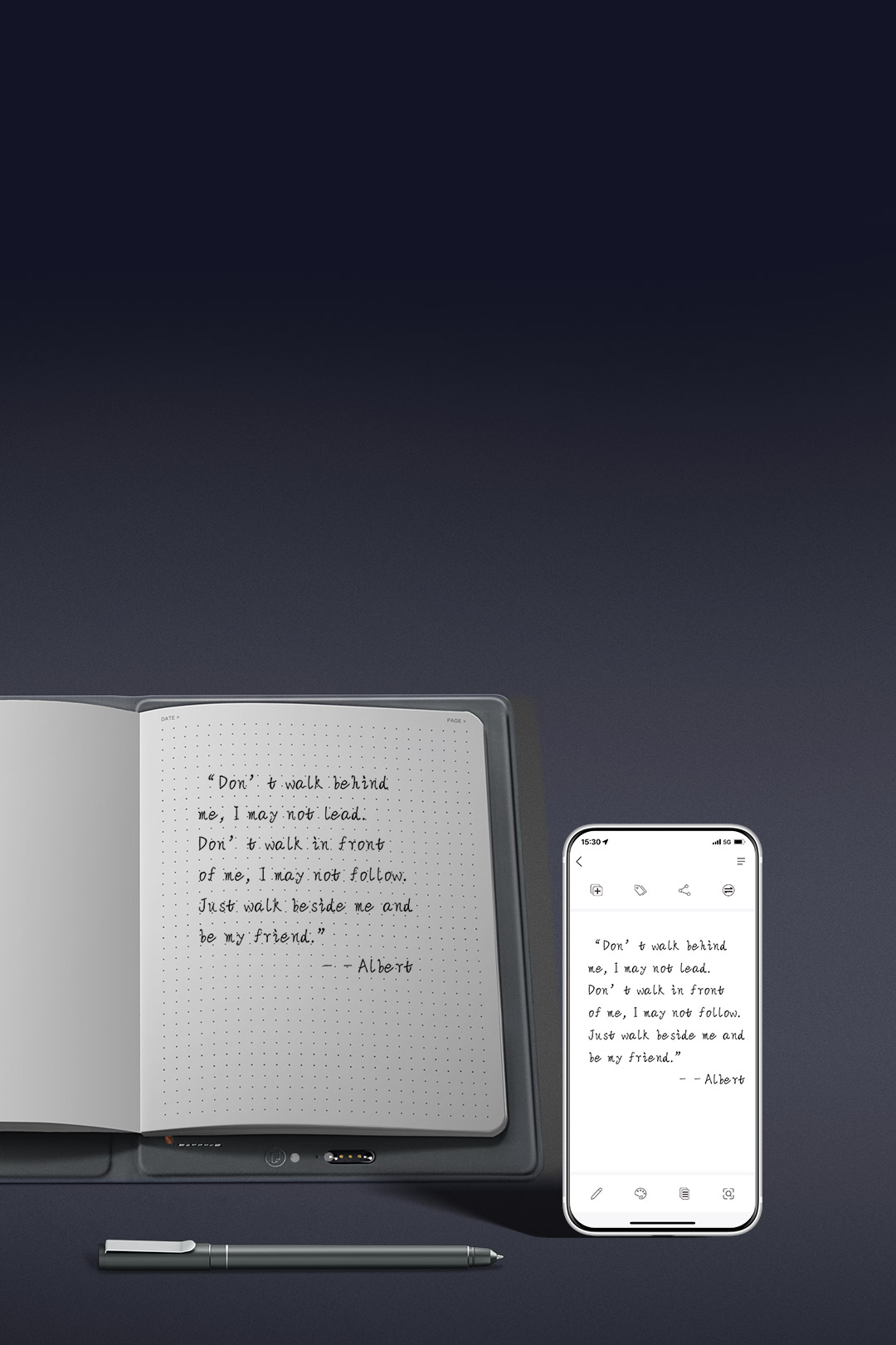 Note Plus smart folio bloc note numérique