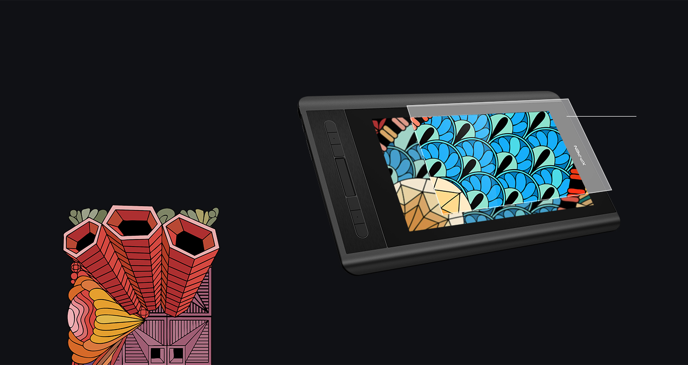 XP-Pen Artist 12 tablette avec un film optique anti-éblouissant remplaçable