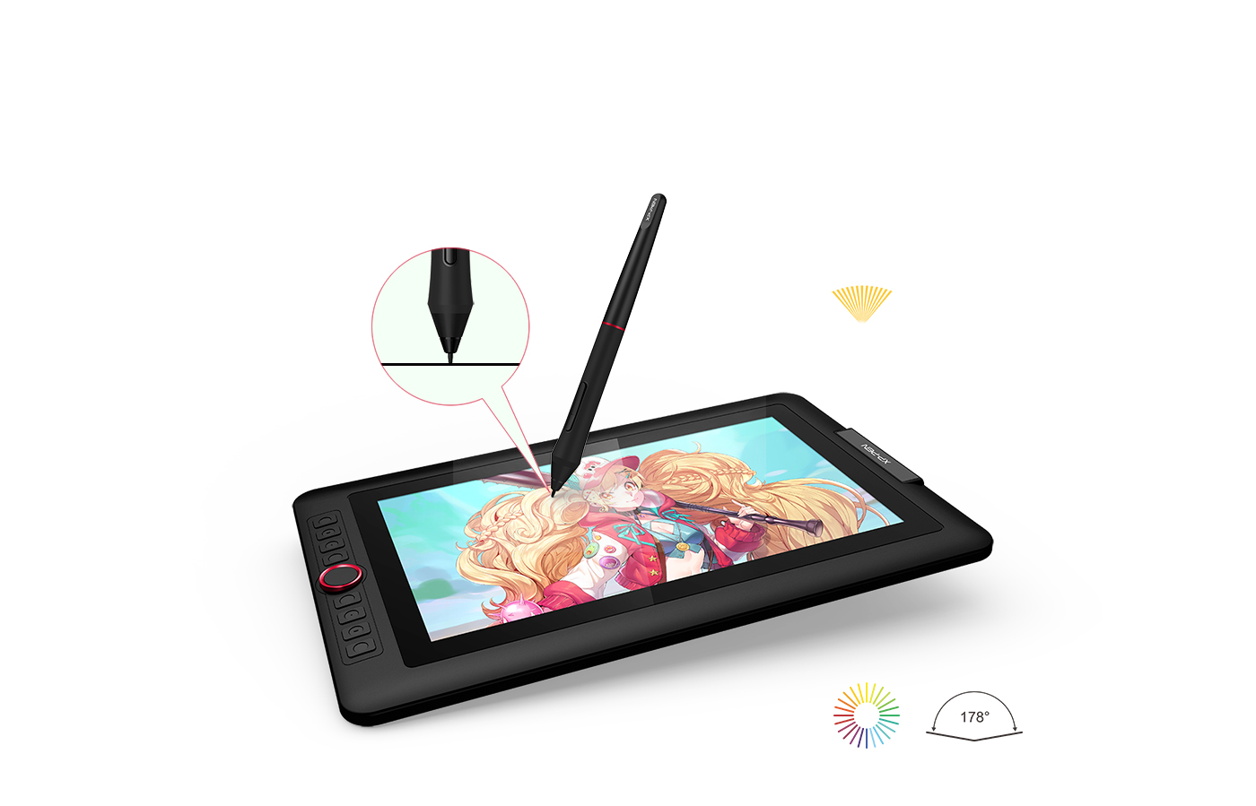 XP-Pen Artist 13.3 Pro tablette écran laminé avec couleurs de 88% NTSC