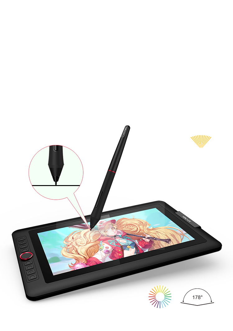 XP-Pen Artist 13.3 Pro tablette écran laminé avec couleurs de 88% NTSC