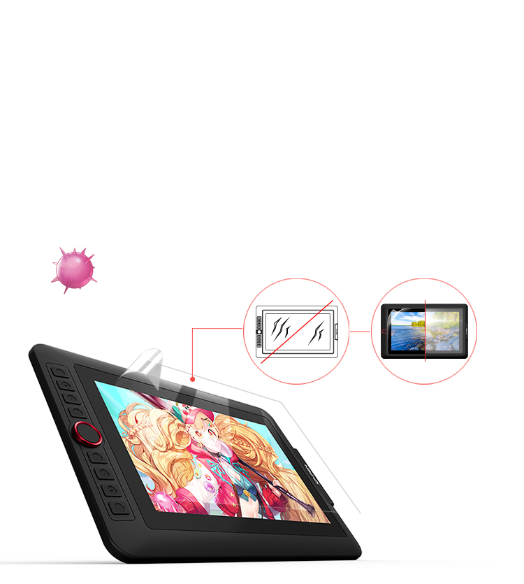 XP-Pen Artist 13.3 Pro tablette avec un film optique anti-éblouissant remplaçable