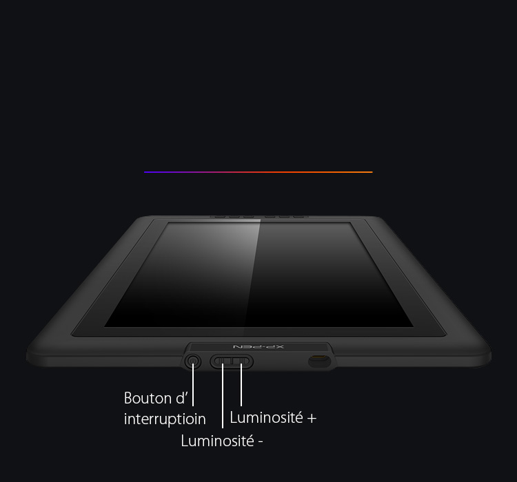 tablette graphique design XP-Pen Artist 15.6 Luminosité réglable