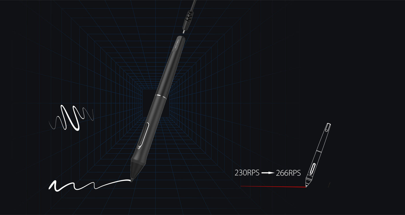 Stylet rechargeable P02S avec 8192 niveaux de sensibilité à la pression