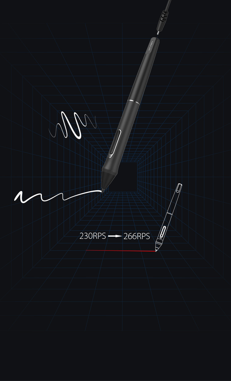 Stylet rechargeable P02S avec 8192 niveaux de sensibilité à la pression