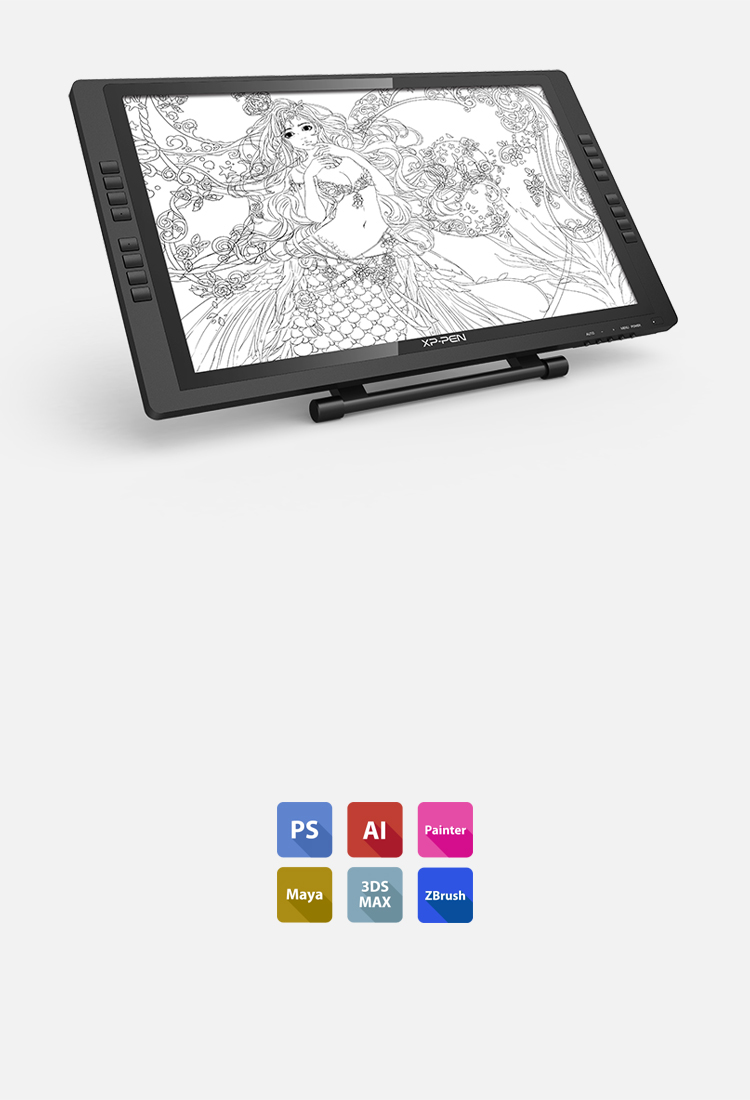 XP-Pen Artist 22E Pro tablette Compatible avec Windows Mac OS et logiciels de dessin