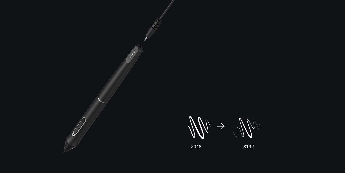 Stylet rechargeable P02S avec 8192 niveaux de sensibilité à la pression