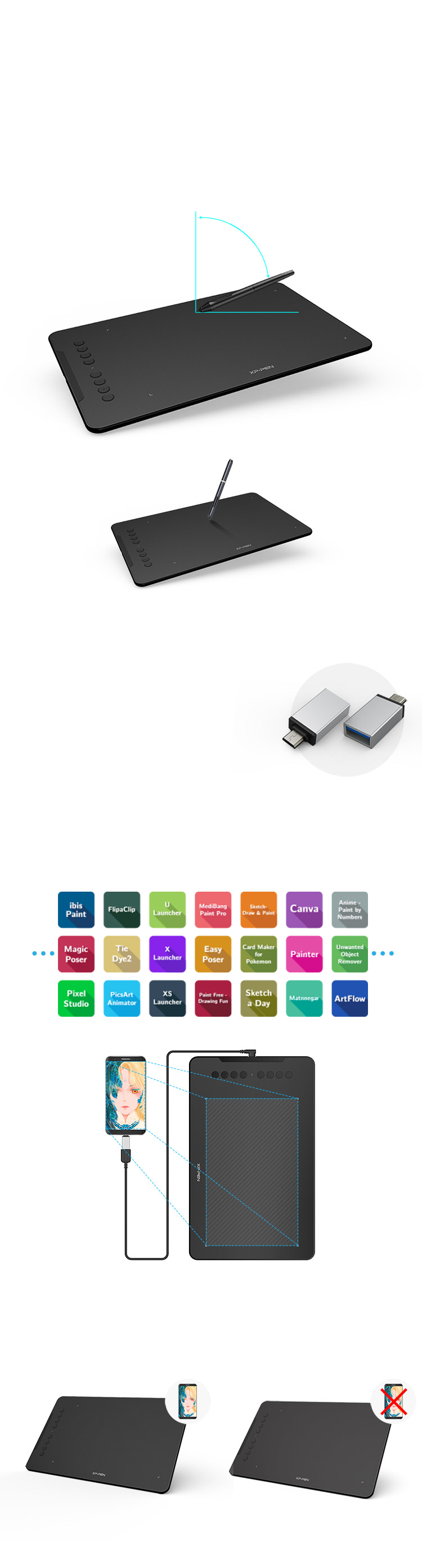 XP-Pen Deco 01 V2 prend en charge la connexion avec les appareils Android 6.0 et supérieur