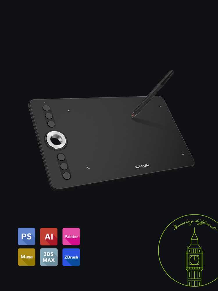 XP-Pen Deco 02 tablette graphique Compatible avec Windows Mac OS et logiciels de dessin