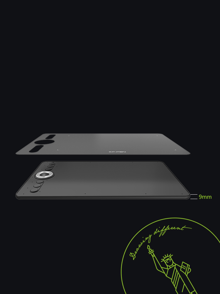 Conçu de façon portable et durable sur tablette graphique Dessin XP-Pen Deco 02