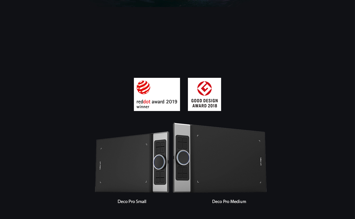 XP-Pen Deco Pro a remporté le Red Dot Design Award 2019 ainsi que le Good Design Award 2018