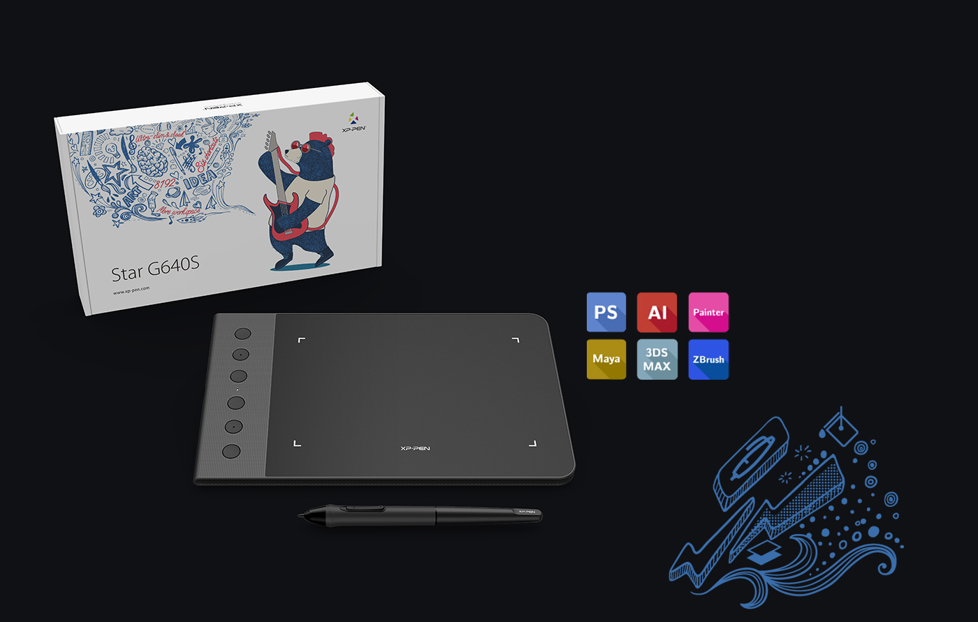 XP-Pen Star G640S tablette Android Compatible avec Windows Mac OS et logiciels de dessin