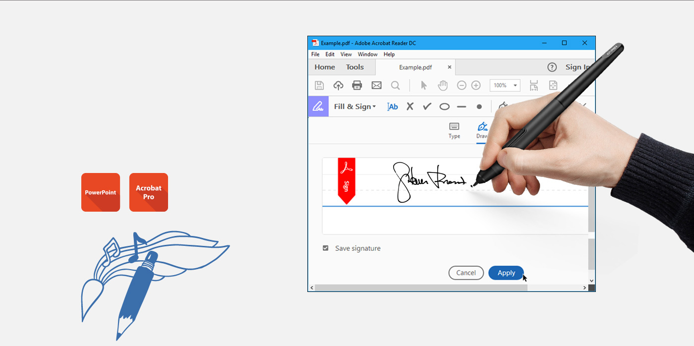 Dessin tablette graphique XP-Pen Star G640S Pour signature numérique