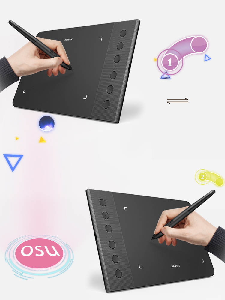 Disponible pour les deux mains avec Tablette pour dessiner sur ordinateur XP-Pen Star G640S