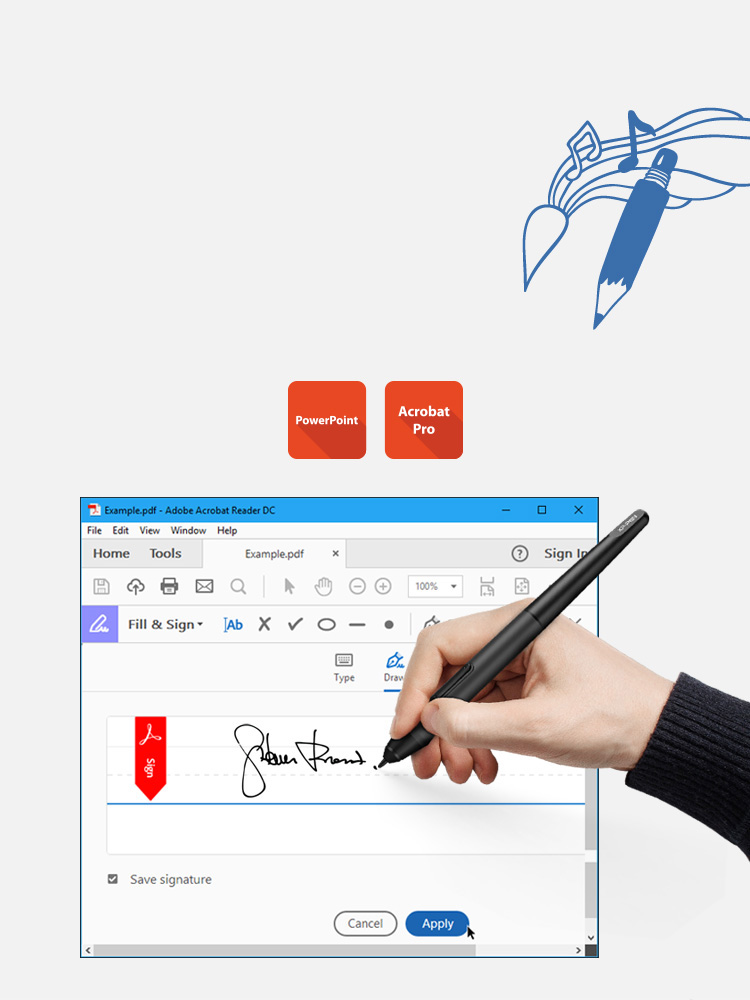 Dessin tablette graphique XP-Pen Star G640S Pour signature numérique