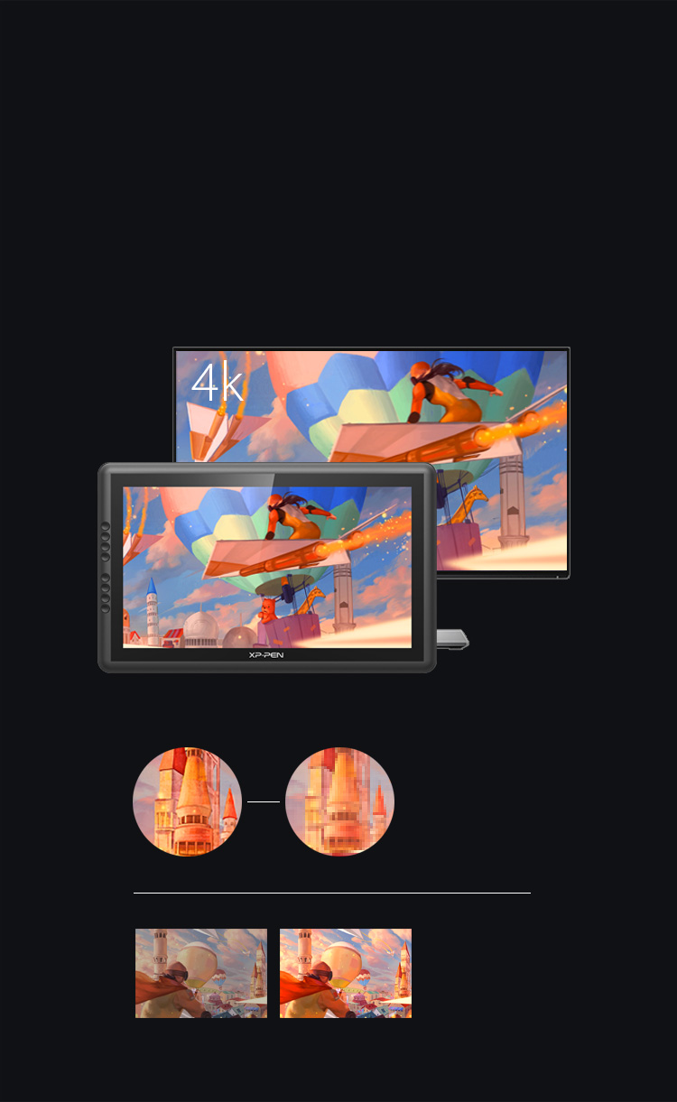 XP-Pen Artist 16 pro tablette écran Supporter l'affichage de 4k Saisissez